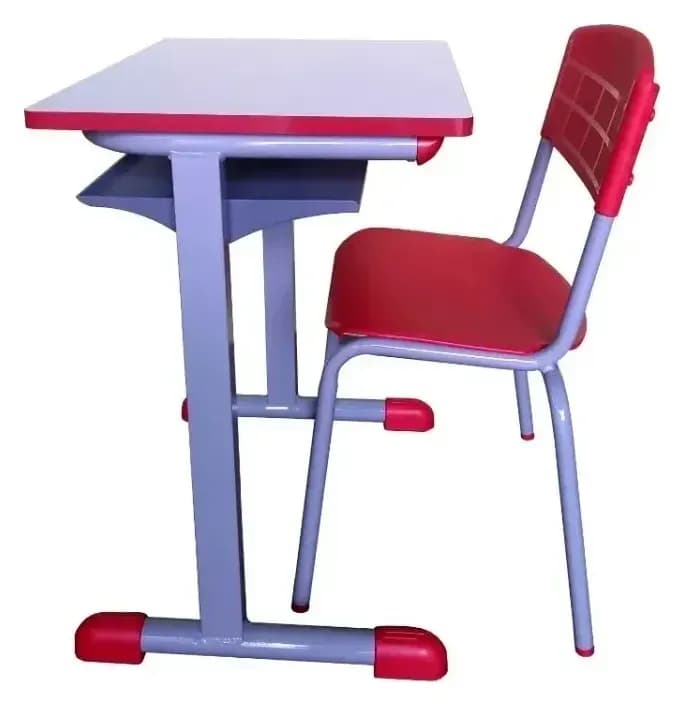 Conjunto Escolar Infanto-Juvenil CJA 04 de Mesa e Cadeira com Porta-Livros (Normas FNDE)
