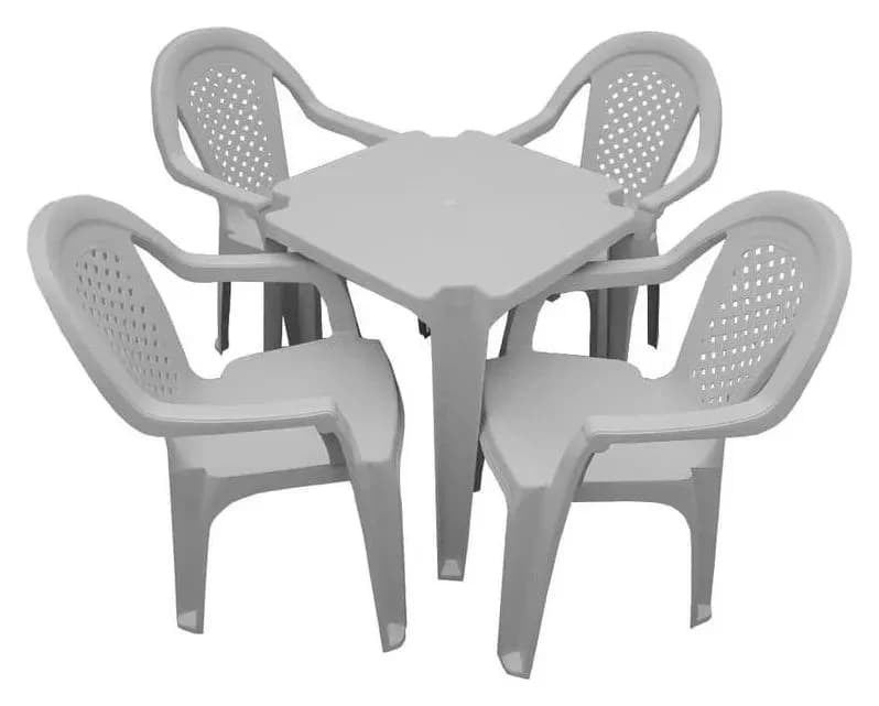 Conjunto Topplast com Mesa de Plástico Top e 4 Cadeiras Isabela Branco