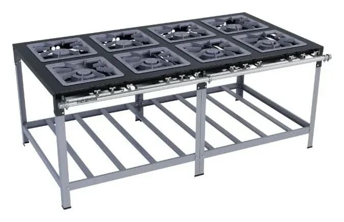 Fogão Pintado 8 Bocas 4 Queimadores Simples e 4 Queimadores Duplos M16 Stori Premium 40x40 Metalmaq - Baixa Pressão