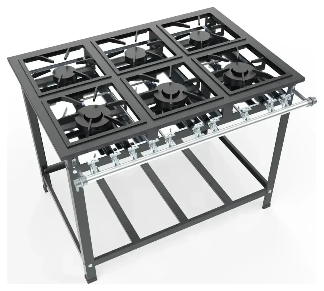 Fogão Industrial Itajobi 6 Bocas 30x30 Baixa Pressão